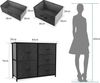 YITAHOME Kommode Schrank 5 Schubladen Stoff Industrial Stil Schwarz Bild 3