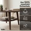 skølm 'Mjölnir' Couchtisch rund, Massivholz Eiche, nussbraun lackiert, Wohnzimmertisch Ø70 cm, Beistelltisch für Wohnzimmer mit Ablage Bild 4