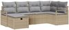 vidaXL Sofa Set mit Kissen 6 pcs Beige und Hellgrau Poly-Rattan 3359179 Bild 2