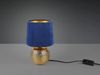 LED Tischleuchte Blau/Gold Keramikfuß Samtschirm, Höhe 26cm Bild 3