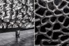 Extravaganter Design Couchtisch RIXOS ca. 120cm Metall silber Handarbeit Bild 5
