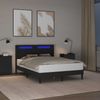 vidaXL Bettrahmen mit LED-Lichtleisten Schwarz 140 x 190 cm Kunstleder 42027979 Bild 4