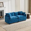 Modulares Sofa 84cm×75cm×195cm in Blau aus Chenille – komfortables Sitzmodul mit Rückenpolster Bild 2