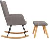 vidaXL Schaukelstuhl mit Hocker Stoff Taupe 328027 Bild 5