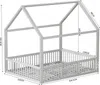 Hausbett mit Lattenrost und Rausfallschutz, 140x200 cm, Kinderbett, Kiefer Bild 5