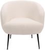 Lounge-Sessel HWC-O37, Cocktail-/Clubsessel Polstersessel Sessel, Stoff/Textil Bouclé (330g/m²) Metall MVG ~ weiß Bild 5
