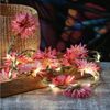 MARELIDA LED-Lichterkette Dahlien Blüten Blumengirlande Blumenlichter Timer L: 2,9m pink, 30-flammig Bild 2
