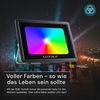 LUXULA LED Wandstrahler RGB Farbwechsel Fluter, LED fest integriert, 50W Außenstrahler mit Fernbedienung Bild 3