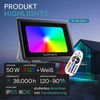 LUXULA LED Wandstrahler RGB Farbwechsel Fluter, LED fest integriert, 50W Außenstrahler mit Fernbedienung Bild 2