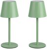 2er SET Akku LED Tischlampen kabellos für Innen & Außen, Grün - 21cm klein Bild 2