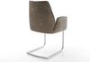 Freischwinger Zoa-Flex Mikrofaser Taupe Vintage Freischwinger rund Edelstahl Taschenfederkern Bild 5