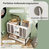 KOMFOTTEU Nachttisch, Plattenspielerständer mit Ladestation & offenes Regale Bild 2