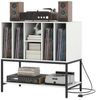 KOMFOTTEU Nachttisch, Plattenspielerständer mit Ladestation & offenes Regale Bild 4