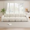 Modulsofa Chenille, rahmenloser 4-Sitzer, 358x95x76 cm, hellbeige Bild 3