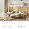 Bett 90x200 cm Dreifach-Etagenbett aus Metall mit Leiter und Ablagetisch, ohne Matratze, weiß Bild 5