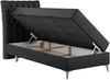 Boxspringbett MILEN, Einzelbett 90x200, Polsterbett mit Multipocket-Matratze und Topper - Schwarz Kunstleder - links - H3 Bild 3