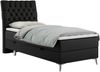 Boxspringbett MILEN, Einzelbett 90x200, Polsterbett mit Multipocket-Matratze und Topper - Schwarz Kunstleder - links - H3 Bild 2
