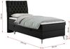 Boxspringbett MILEN, Einzelbett 90x200, Polsterbett mit Multipocket-Matratze und Topper - Schwarz Kunstleder - links - H3 Bild 4