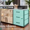 HOMALL Schreibtisch L-förmiger Eckschreibtisch mit USB-Anschluss und zwei Steckdosen. (Abmessungen: 140 x 105 x 75 cm, L-förmiger Schreibtisch Gamingtisch, umwandelbar in einen I-förmigen Schreibtisch, mit 3 Schubladen und 2 Fächern) Bild 4