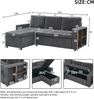 Merax Dreisitzer-Sofa, Ecksofa mit Stauraum 202x136x85cm, L-Formiges Schlafsofa, Seitlicher Stauraum, Chenille Couch, 120kg belastbar, Kann links oder rechts montiert werden, grau Bild 4