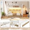 REDOM Etagenbett mit LED-Licht und Stauraum, Metallbett mit Schubladen & Regal (mit Aufbewahrungskorb, Kinderbett Metallbett, Jugendbett 140x200 cm), ohne Matratze Bild 2