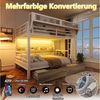 REDOM Etagenbett mit LED-Licht und Stauraum, Metallbett mit Schubladen & Regal (mit Aufbewahrungskorb, Kinderbett Metallbett, Jugendbett 140x200 cm), ohne Matratze Bild 3