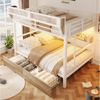 REDOM Etagenbett mit LED-Licht und Stauraum, Metallbett mit Schubladen & Regal (mit Aufbewahrungskorb, Kinderbett Metallbett, Jugendbett 140x200 cm), ohne Matratze Bild 4