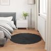 vidaXL Teppich aus Kunstschaffell TAFALLA Schwarz Ø 100 cm Polyester 42021580 Bild 4
