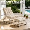 LVHOM Sessel mit Hocker, Gepolsterter Loungesessel aus Cord mit Metallgestell, ergonomischer Relaxsessel für Wohnzimmer und Schlafzimmer, Beige Bild 5