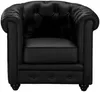 Vente-unique - Sofas 3-Sitzer, 2-Sitzer & Sessel - Kunstleder - Schwarz - CHESTERFIELD Bild 4
