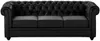 Vente-unique - Sofas 3-Sitzer, 2-Sitzer & Sessel - Kunstleder - Schwarz - CHESTERFIELD Bild 2