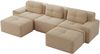 Cloud Modulsofa Boneless U-förmiges Sofa,Modulares Sofa mit Ottoman Modulares Cloud-Sofa 3-Sitzer Corduroy-Cloud-Sofa für Wohnzimmer Montagefreies Sofa,Corduroy,Beige, Bild 5