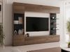 Wohnwand Lazando, ohne Beleuchtung, Farbe: Nuss Warmia / Marmor Schwarz Bild 2