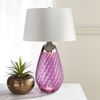 Elstead Lighting Lena Tischleuchte Large 2-Light Pflaume Nickel Stoffschirm Kaltweiß 74cm Bild 5