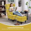 HOMCOM Relaxsessel Leinenoptik Lendenkissen Loungesessel (Set, 2-St, bestehend aus Sessel und Hocker), für Wohnzimmer Schlafzimmer Gelb Bild 4
