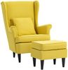 HOMCOM Relaxsessel Leinenoptik Lendenkissen Loungesessel (Set, 2-St, bestehend aus Sessel und Hocker), für Wohnzimmer Schlafzimmer Gelb Bild 2