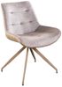 riess-ambiente Esszimmerstuhl DIVANI champagner/beige - Samt, Metall, Ziersteppung, Bodenschoner (Einzelartikel, 1 St), Retro Polsterstuhl - ideal für Schlaf- und Esszimmer oder Wohnküche Bild 2