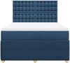 vidaXL Boxspringbett mit Matratze Blau 140x200 cm Stoff 3292099 Bild 4