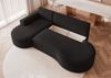 Ecksofa Schlafsofa Sofa ARLET in Stoff Riviera Schwarz Ottomane Links Bild 5