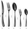 KEENZO Besteck-Set 30teilig Schwarz Mattiert gehämmertes Essbesteck Set für 6 Personen (30-tlg), 6 Personen, Edelstahl Bild 2