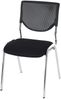 2er-Set Besucherstuhl T401, Konferenzstuhl stapelbar, Stoff/Textil ~ Sitz schwarz, Füße chrom Bild 5