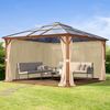 Gartenpavillon 4x4 m Holzoptik, ca 8 mm Polycarboat-Dach, 4 Seitenteile in champagner Bild 2