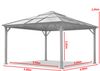 Gartenpavillon 4x4 m Holzoptik, ca 8 mm Polycarboat-Dach, 4 Seitenteile in champagner Bild 3