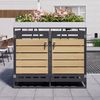 Merax Mülltonnenbox abschließbar mit Pflanzkasten und Lüftungsschlitzen (1 St), 2 Fächer Mülltonnenverkleidung mit Holzoptik Türen & Lüftungsöffnungen Bild 4