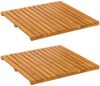 vidaXL Badematte Uni Braun 50 x 50 cm Holz 42025255 Bild 2