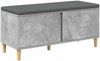 vidaXL Flurbank mit Kissen mit Speicher Betongrau 100 x 38 x 46 cm 891539 Bild 2