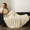 CelinaTex Flauschige Kuscheldecke 150x200 cm Creme weiß Decke Sofa warm Wohndecke weich Mikrofaser Fleece Oeko-TEX Montreal Bild 2