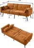 Schlafsofa Orange 175x71x71 cm aus Stoff mit Cordbezug, Metallfüßen und Komfortpolsterung Bild 5