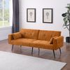Schlafsofa Orange 175x71x71 cm aus Stoff mit Cordbezug, Metallfüßen und Komfortpolsterung Bild 3