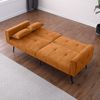Schlafsofa Orange 175x71x71 cm aus Stoff mit Cordbezug, Metallfüßen und Komfortpolsterung Bild 4